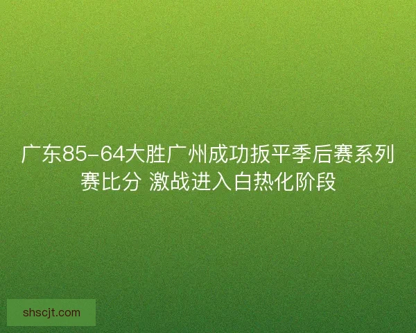广东85-64大胜广州成功扳平季后赛系列赛比分 激战进入白热化阶段 广东85-64大胜广州成功扳平季后赛系列赛比分 激战进入白热化阶段