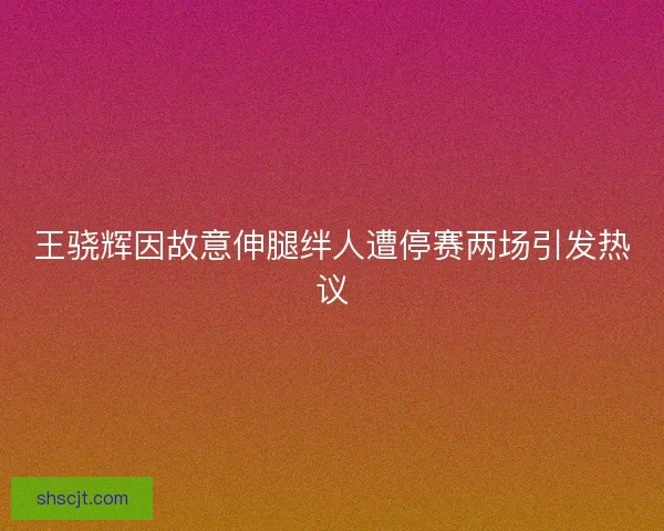 王骁辉因故意伸腿绊人遭停赛两场引发热议 王骁辉因故意伸腿绊人遭停赛两场引发热议